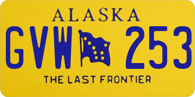 AK license plate GVW253