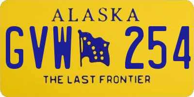 AK license plate GVW254