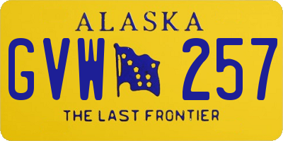 AK license plate GVW257