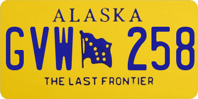 AK license plate GVW258