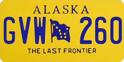 AK license plate GVW260