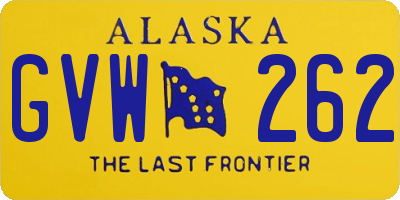 AK license plate GVW262