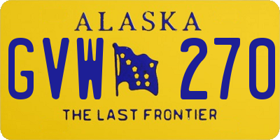 AK license plate GVW270