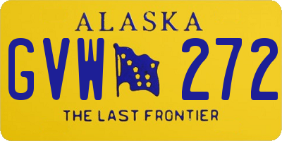 AK license plate GVW272