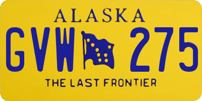 AK license plate GVW275