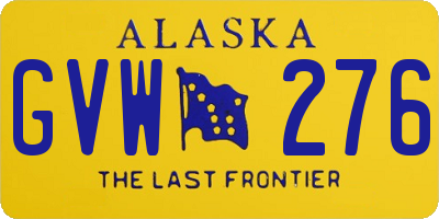 AK license plate GVW276