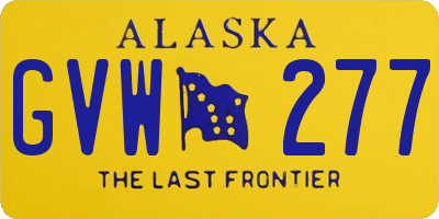 AK license plate GVW277