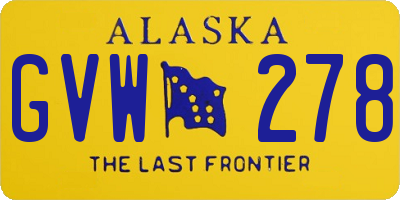 AK license plate GVW278