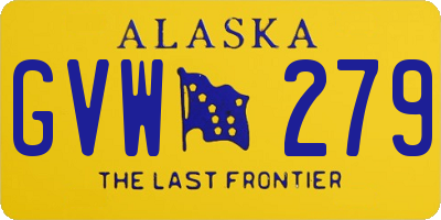 AK license plate GVW279