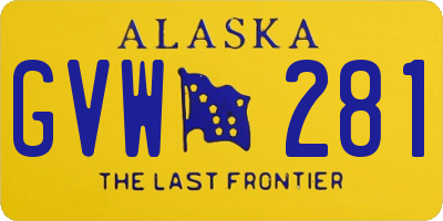 AK license plate GVW281