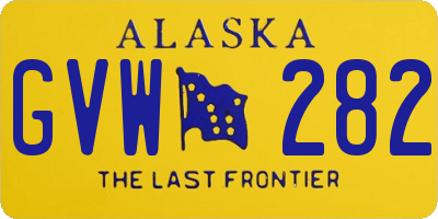 AK license plate GVW282