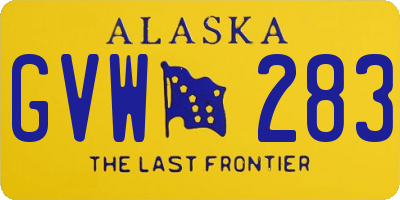 AK license plate GVW283