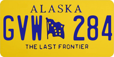 AK license plate GVW284