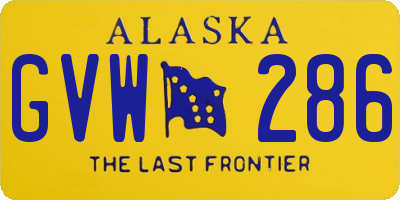 AK license plate GVW286