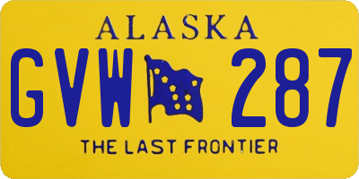 AK license plate GVW287