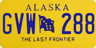 AK license plate GVW288