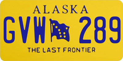 AK license plate GVW289