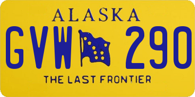 AK license plate GVW290