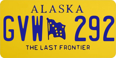 AK license plate GVW292