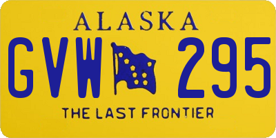 AK license plate GVW295