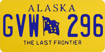 AK license plate GVW296