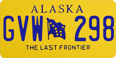 AK license plate GVW298