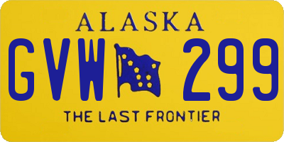 AK license plate GVW299