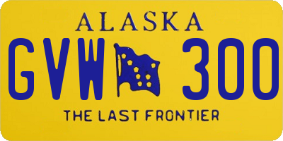 AK license plate GVW300