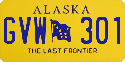 AK license plate GVW301