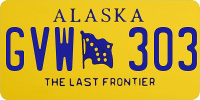 AK license plate GVW303