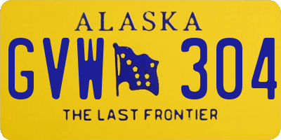 AK license plate GVW304