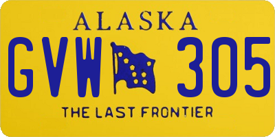 AK license plate GVW305