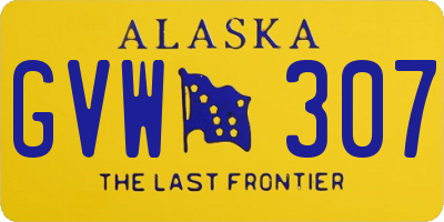 AK license plate GVW307