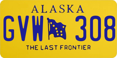 AK license plate GVW308