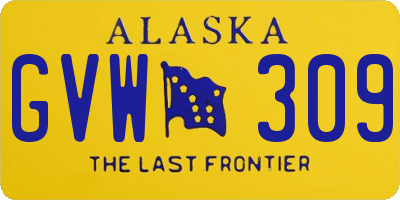 AK license plate GVW309