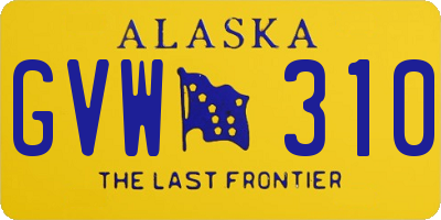 AK license plate GVW310