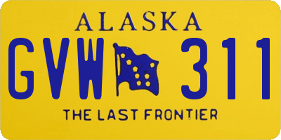 AK license plate GVW311