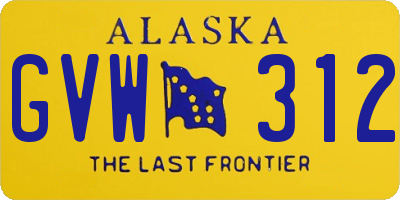 AK license plate GVW312