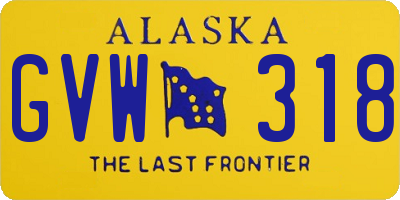 AK license plate GVW318