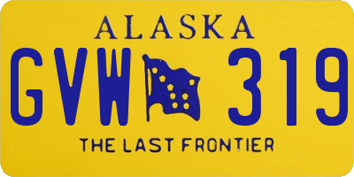 AK license plate GVW319