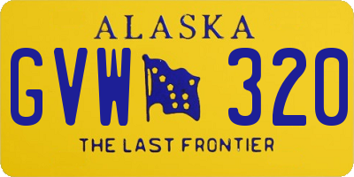 AK license plate GVW320