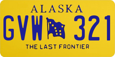 AK license plate GVW321