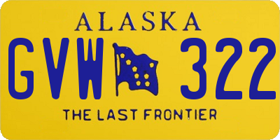 AK license plate GVW322