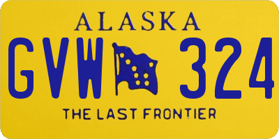 AK license plate GVW324