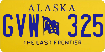 AK license plate GVW325