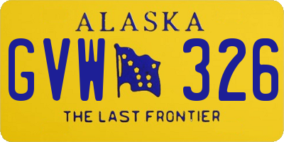 AK license plate GVW326