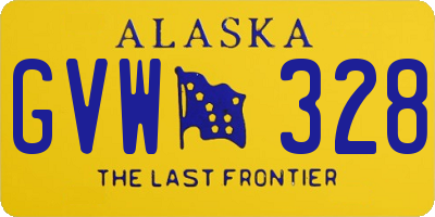 AK license plate GVW328