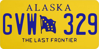 AK license plate GVW329