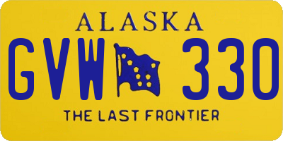 AK license plate GVW330