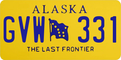 AK license plate GVW331